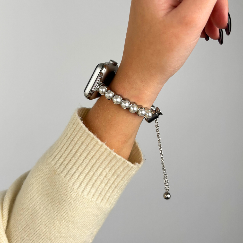 Isla Pearl Apple Watch Strap - Silver