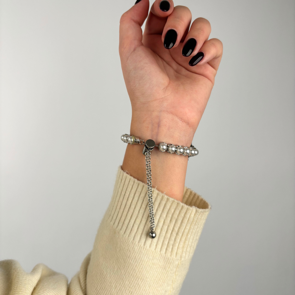 Isla Pearl Apple Watch Strap - Silver