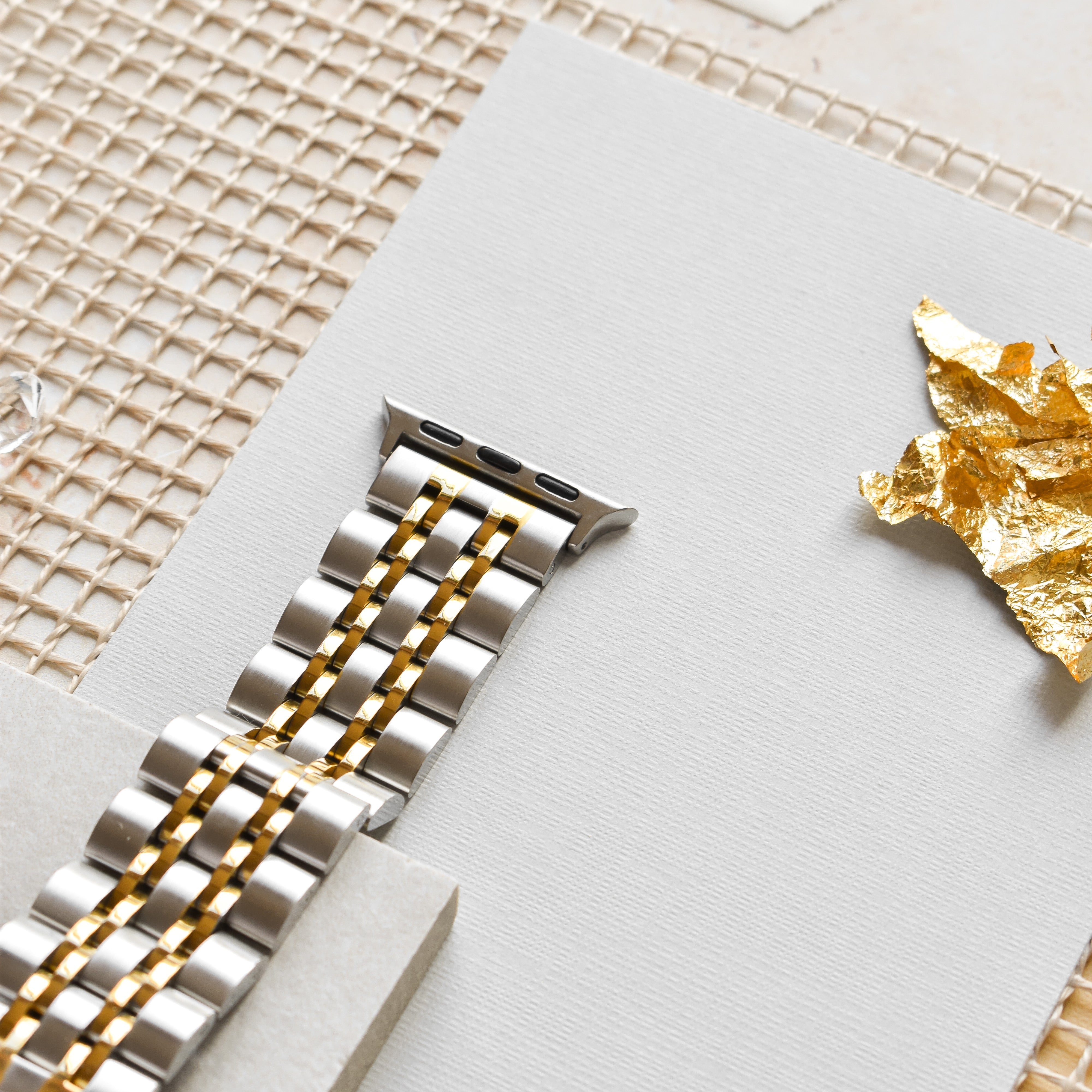 Stainless Steel Apple Watch Strap - Silver & Gold