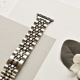 Stainless Steel Apple Watch Strap - Black & Silver