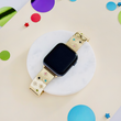 Ibiza Coloured Stone Apple Watch Strap - Gold