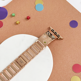 Ibiza Coloured Stone Apple Watch Strap - Rose Gold