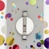 Ibiza Coloured Stone Apple Watch Strap - Silver