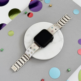 Ibiza Coloured Stone Apple Watch Strap - Starlight