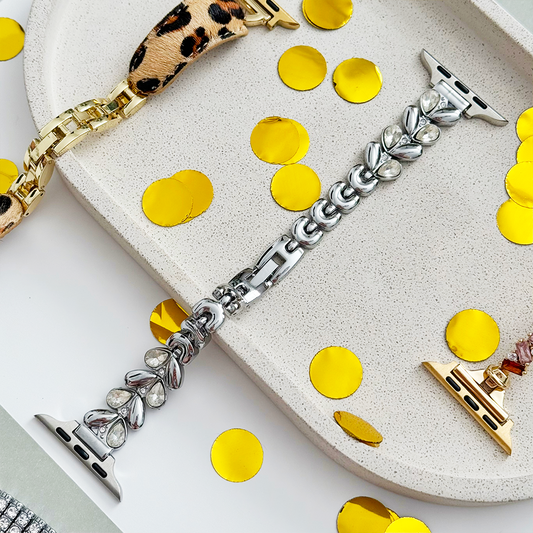Sparkle Petal Apple Watch Strap - Silver